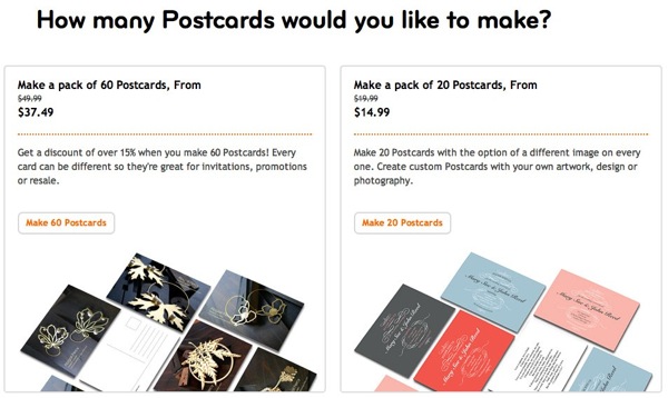 How many Postcards would you like to make | moo com USA