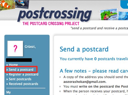 Send a postcard  Postcrossing